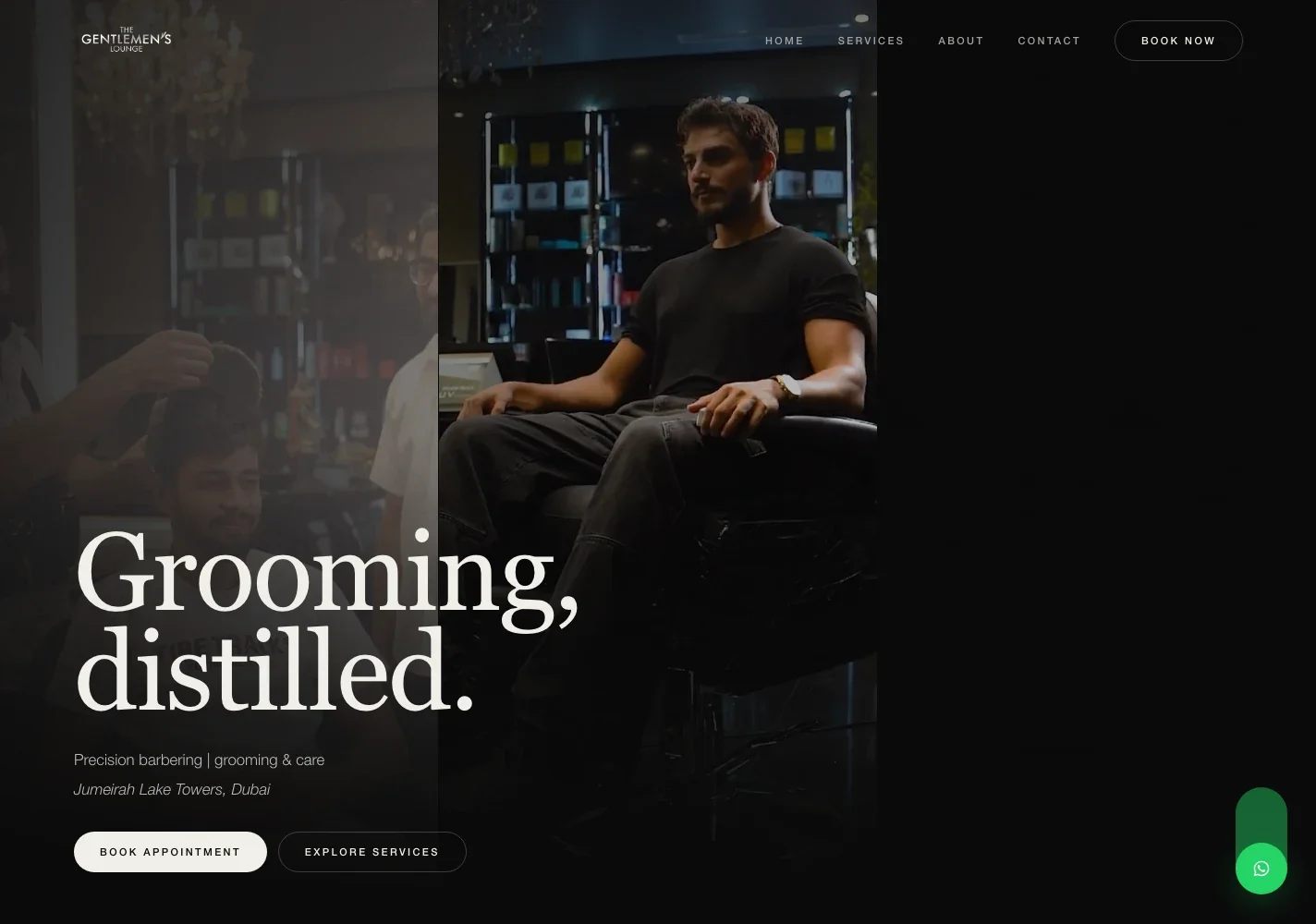 The Gentlemen’s Lounge website homepage: Grooming, distilled