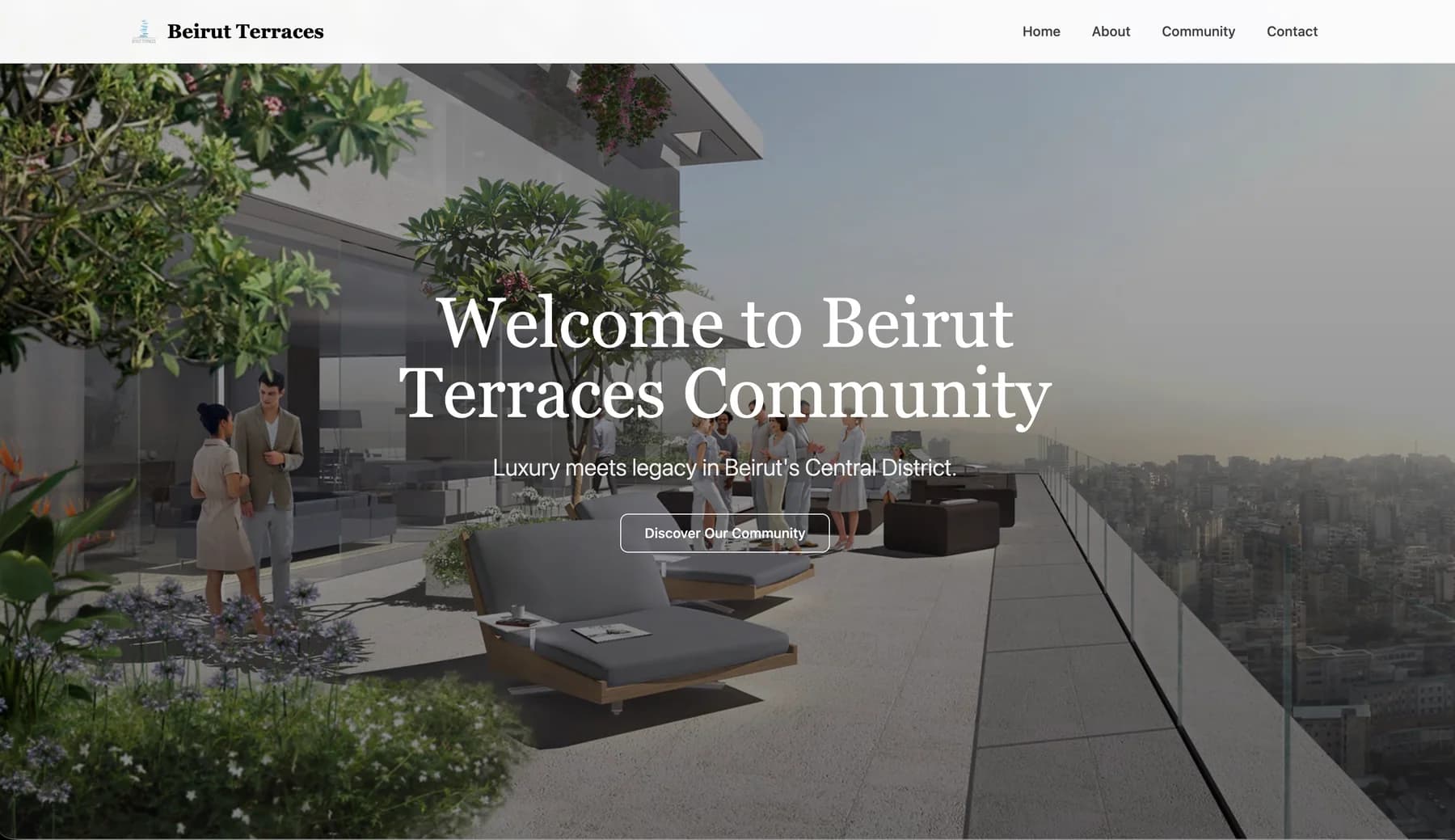 Beirut Terraces website homepage